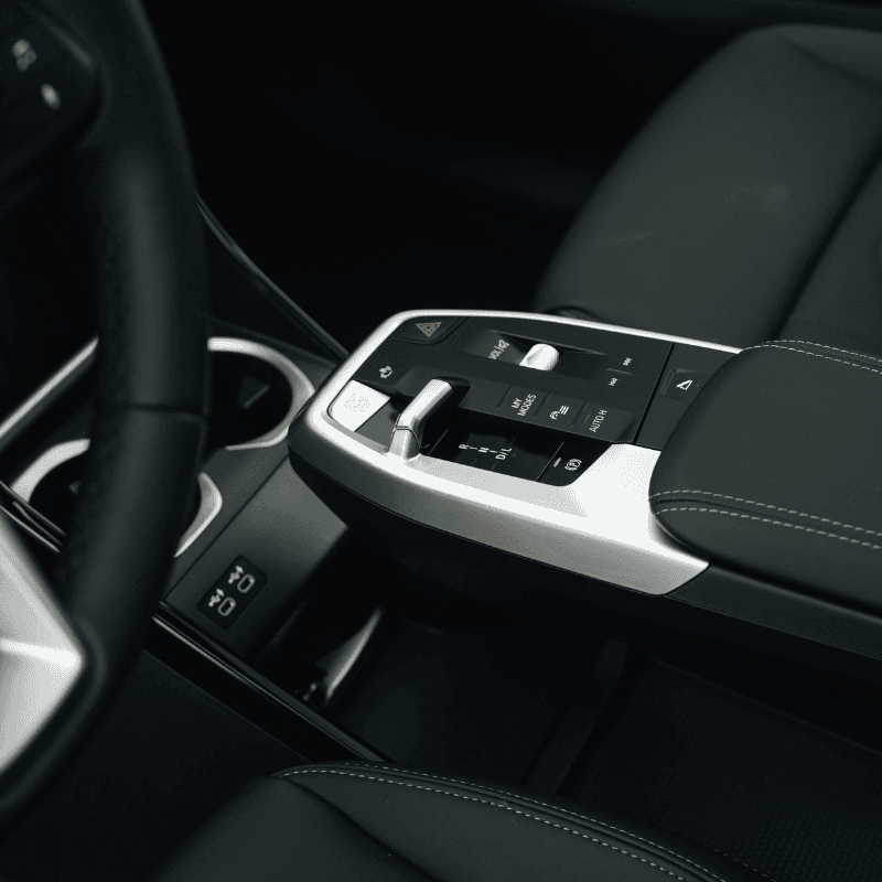 BMW center console interior detail