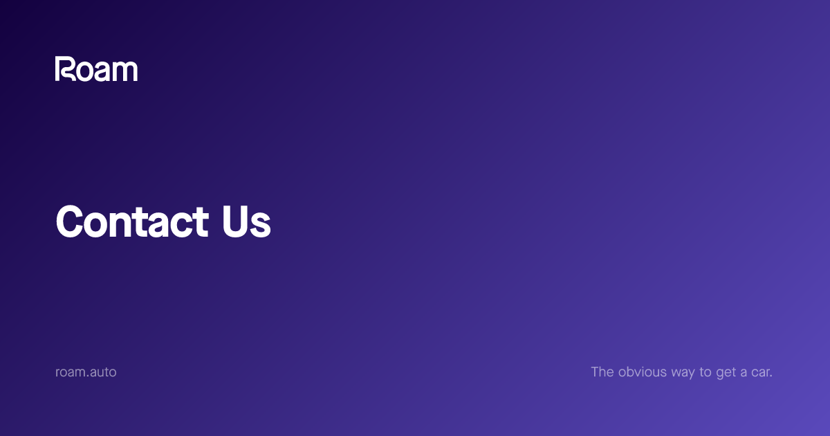 Contact Us | Roam